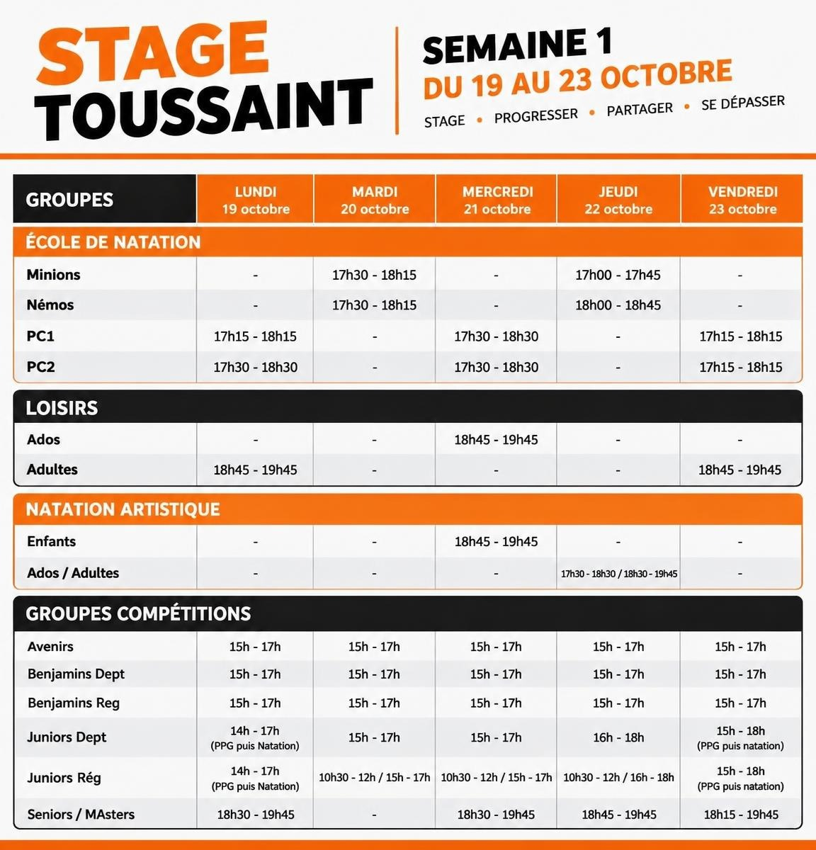 Stage de la Toussaint