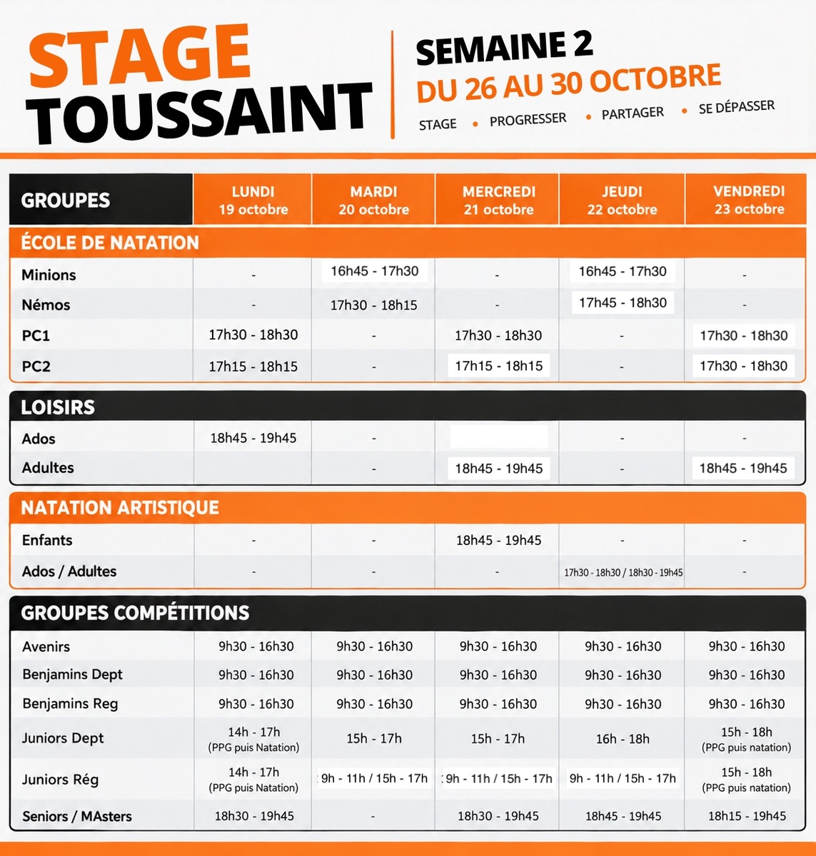 Stage de la Toussaint