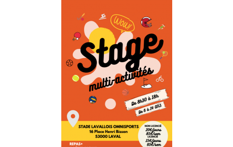 Stage Multi-Activités du 22 au 26 aout