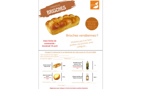 Commande de Brioches, gâches et jus de pommes 