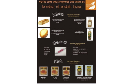 Vente brioches, miels et saucissons